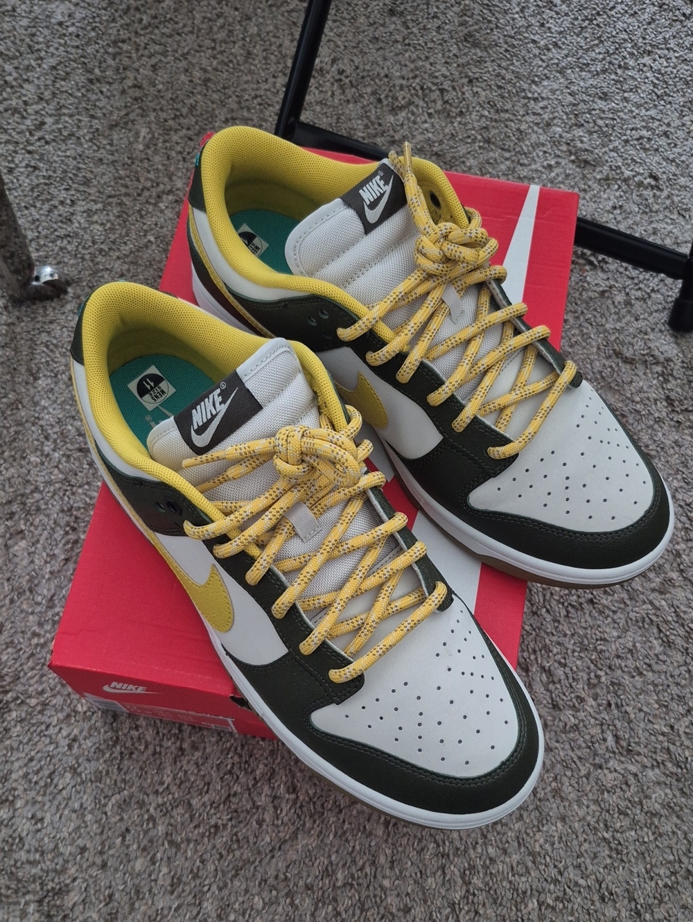 Nike Dunks  Yellow, White & Olive